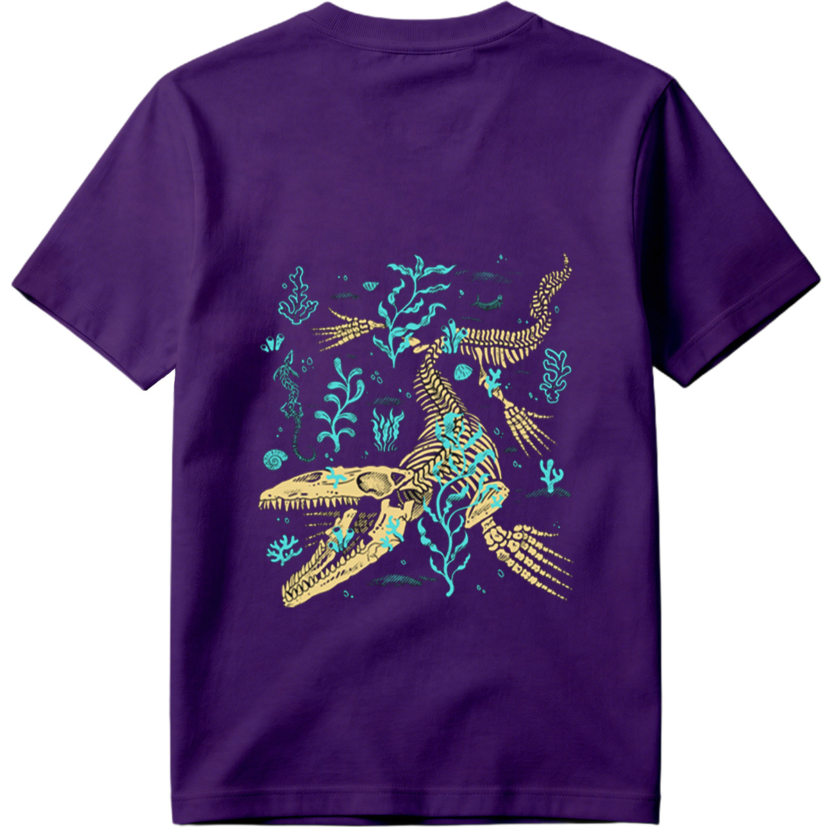 Mosasaurus Skeleton in Ocean Depths - Tee