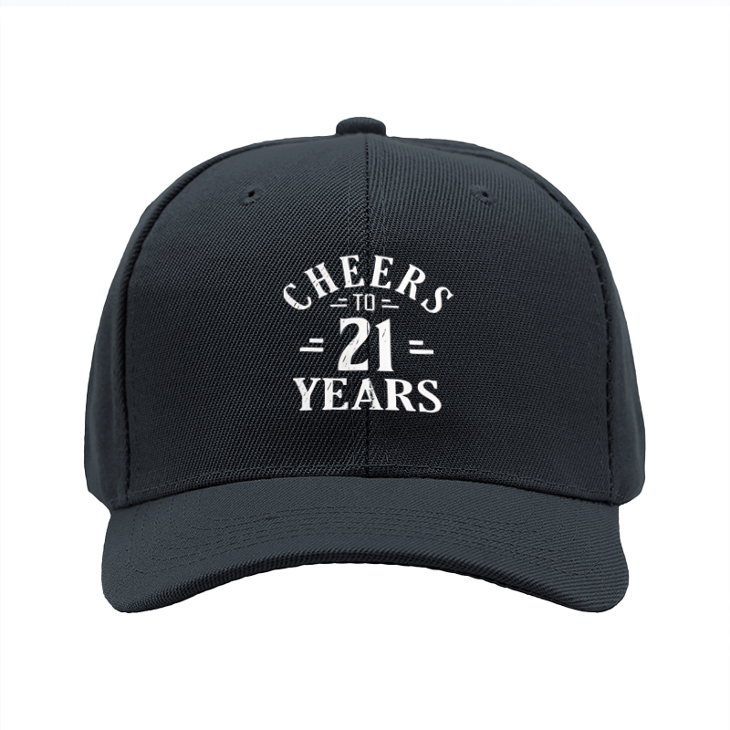 1pc New Baseball Cap Cheers to 21 Years Print Unisex Adjustable Hat for Outdoor Activities Adults Fashion Statement Cap