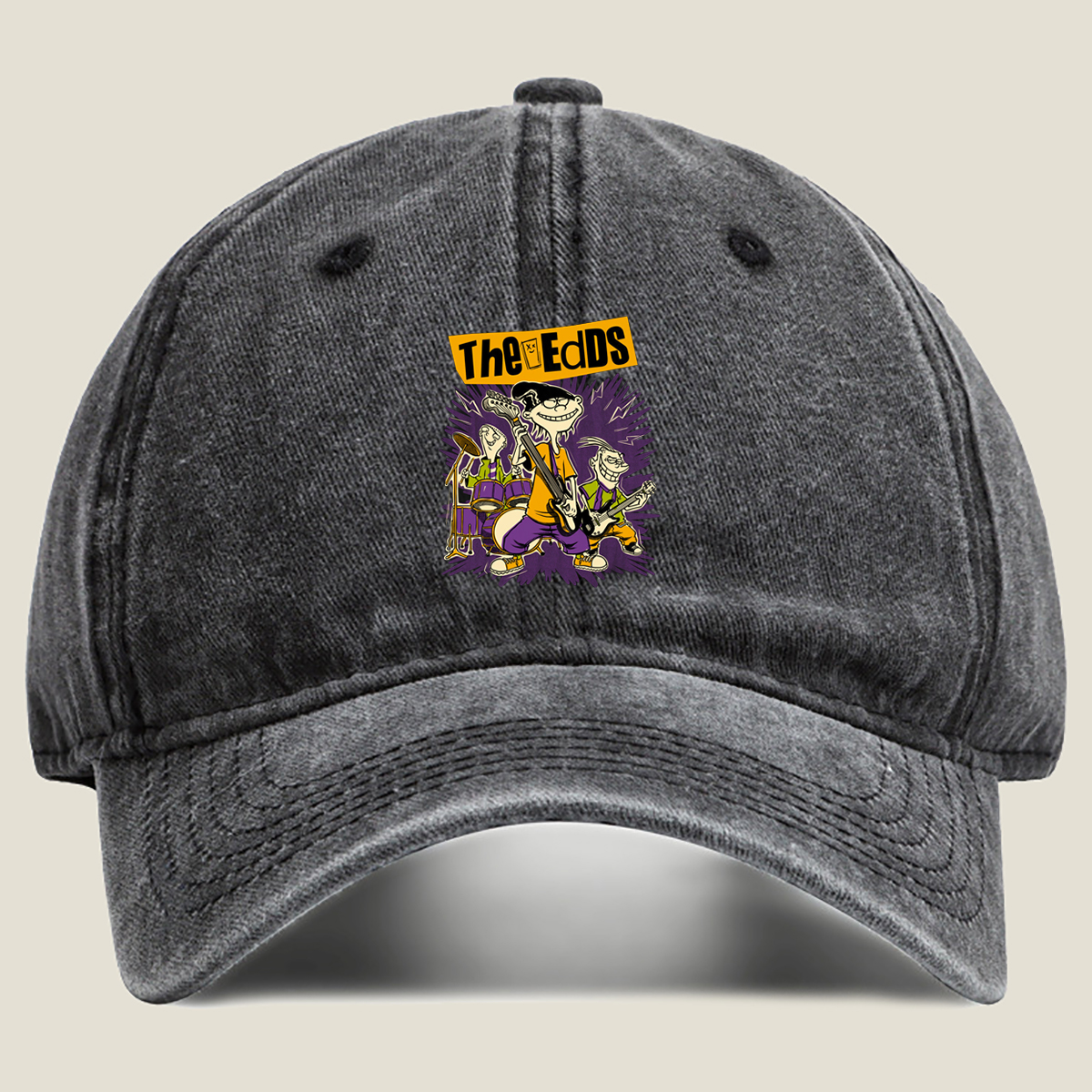 The Eds: Eddy, Ed, and Double D in Rock Band Action - Washed Denim - Baseball Cap