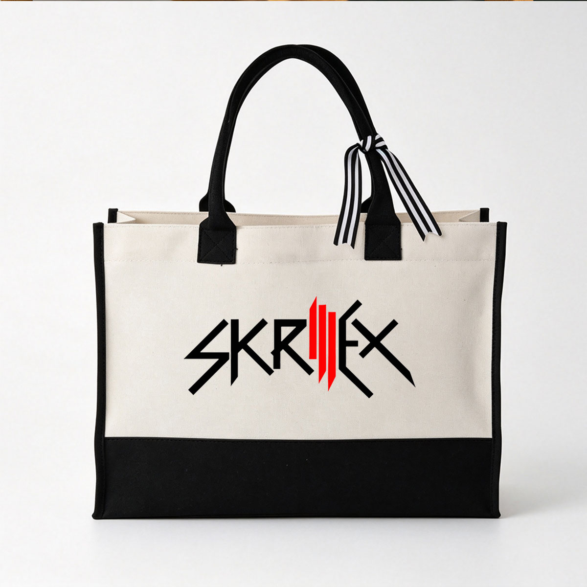 Skrillex Logo - Electronic Music Artist Brand Identity - Canvas patchwork gift tote bag