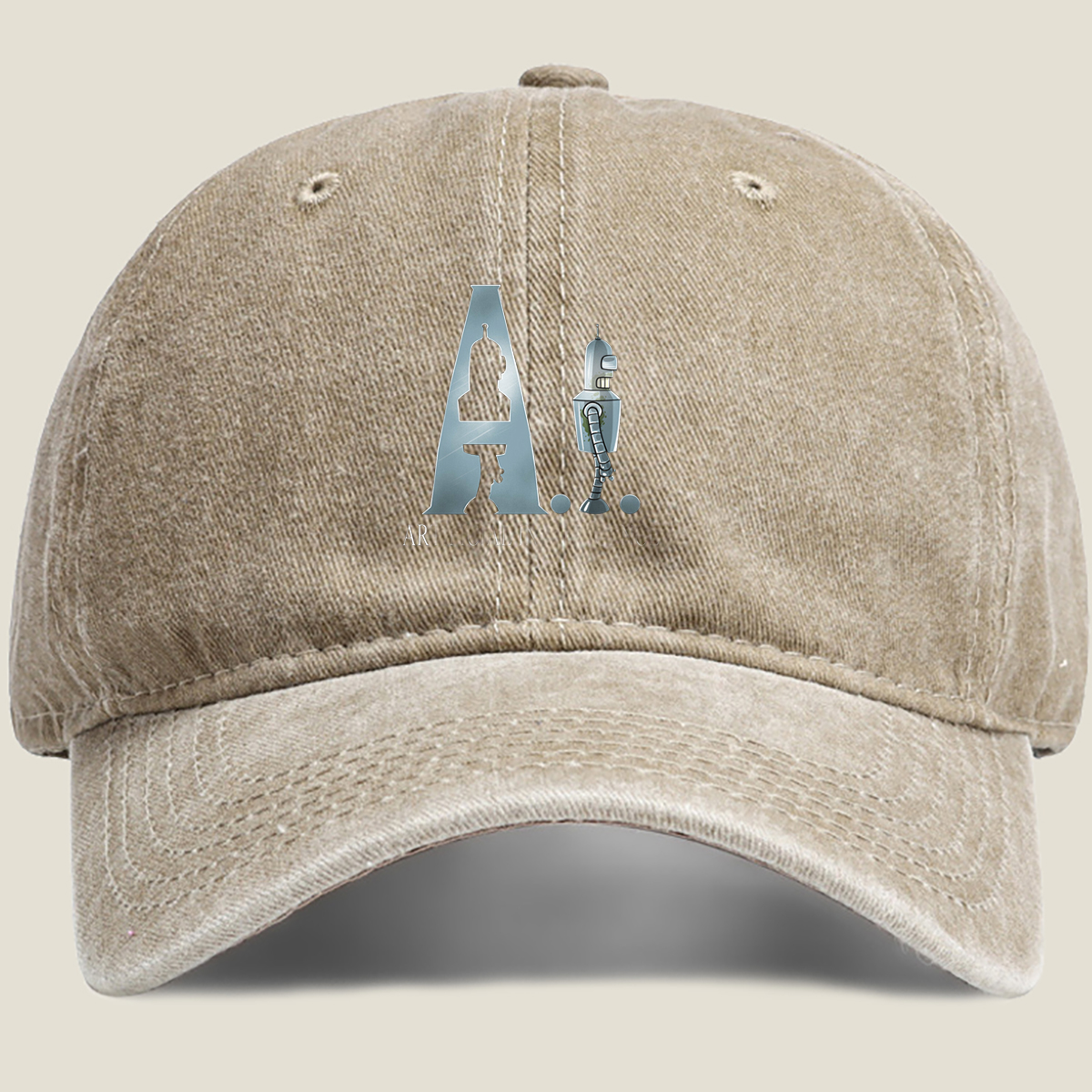 AI: The Robot and the Mind - Washed Denim - Baseball Cap