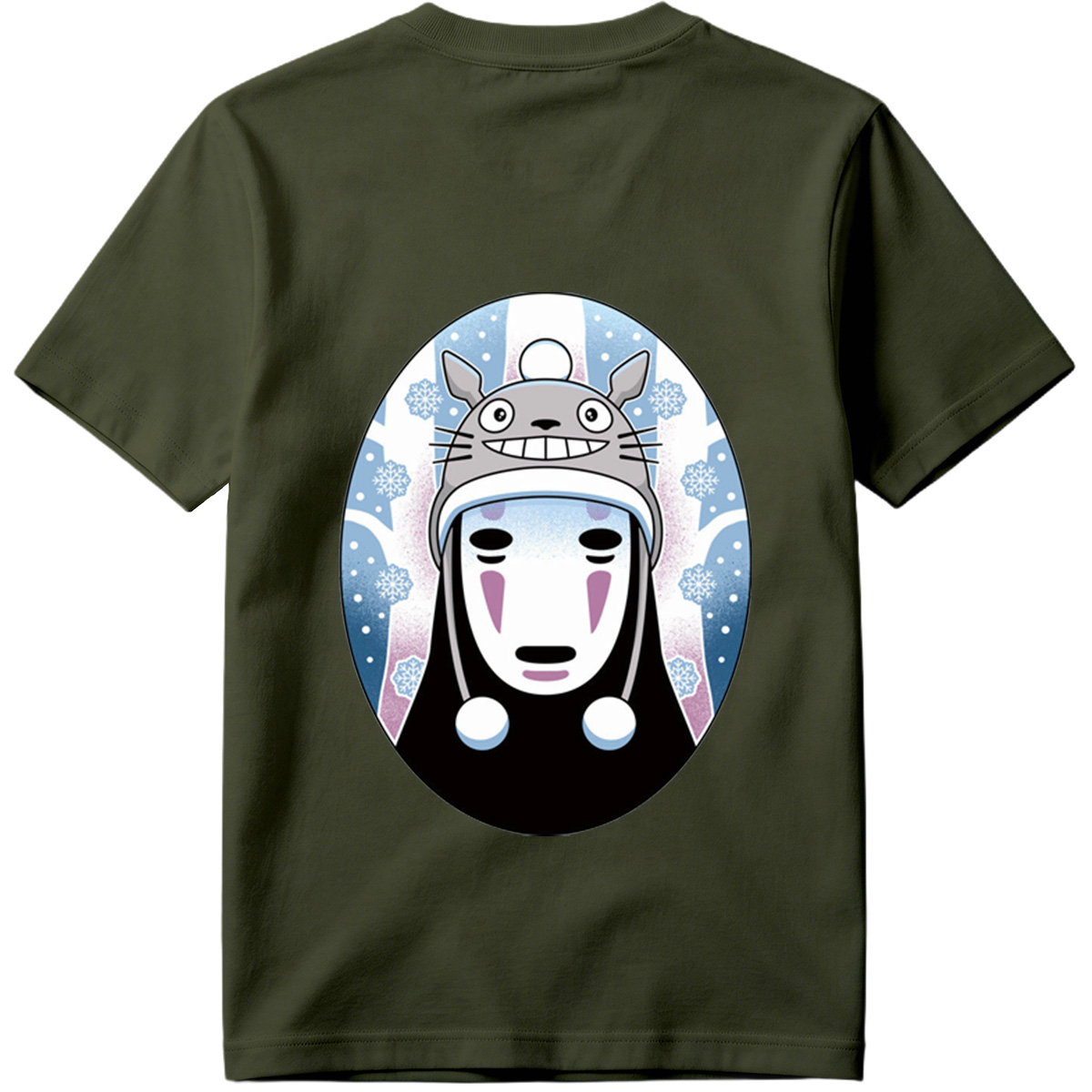 Totoro and No-Face Winter Fusion - Tee