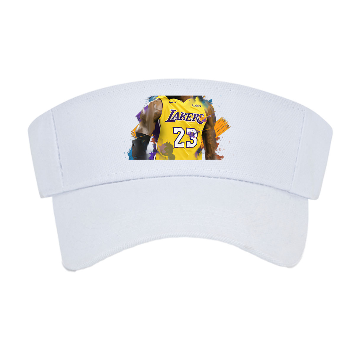 LeBron James in Lakers Jersey, Number 23, Dynamic Artwork -  Visor cap