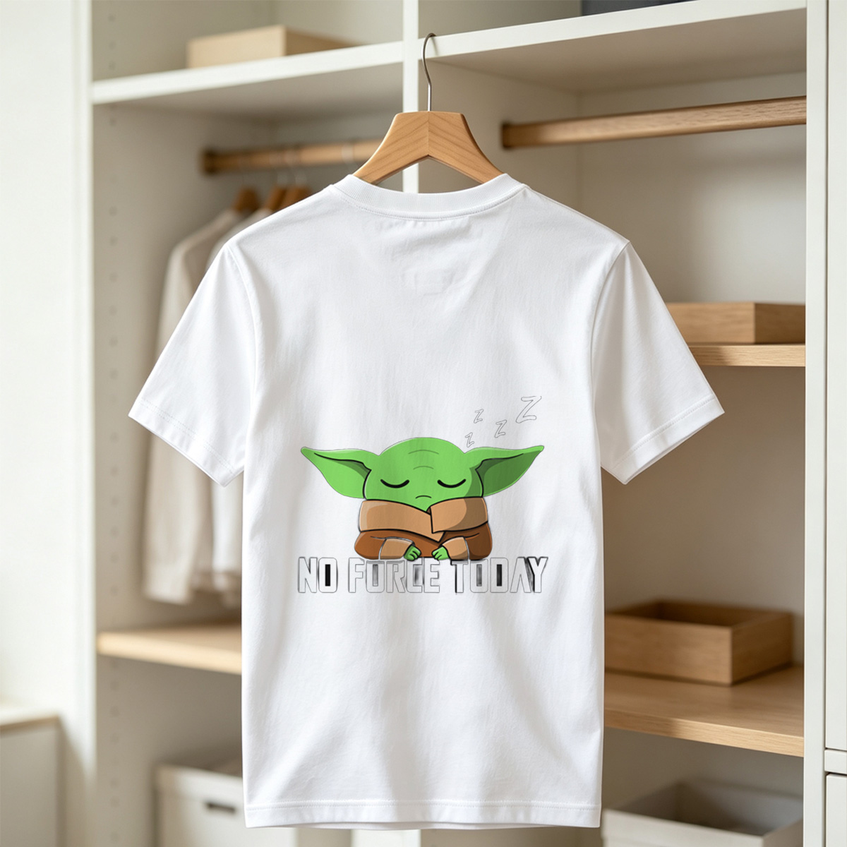 Baby Yoda Sleeping No Force Today - Tee