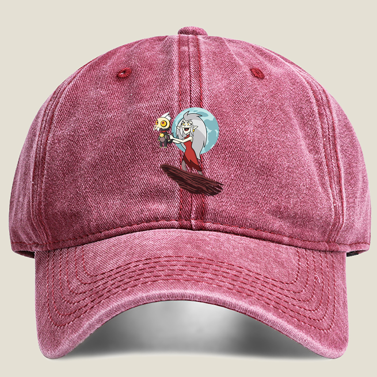 Lilith and King in Moonlight - Washed Denim - Baseball Cap
