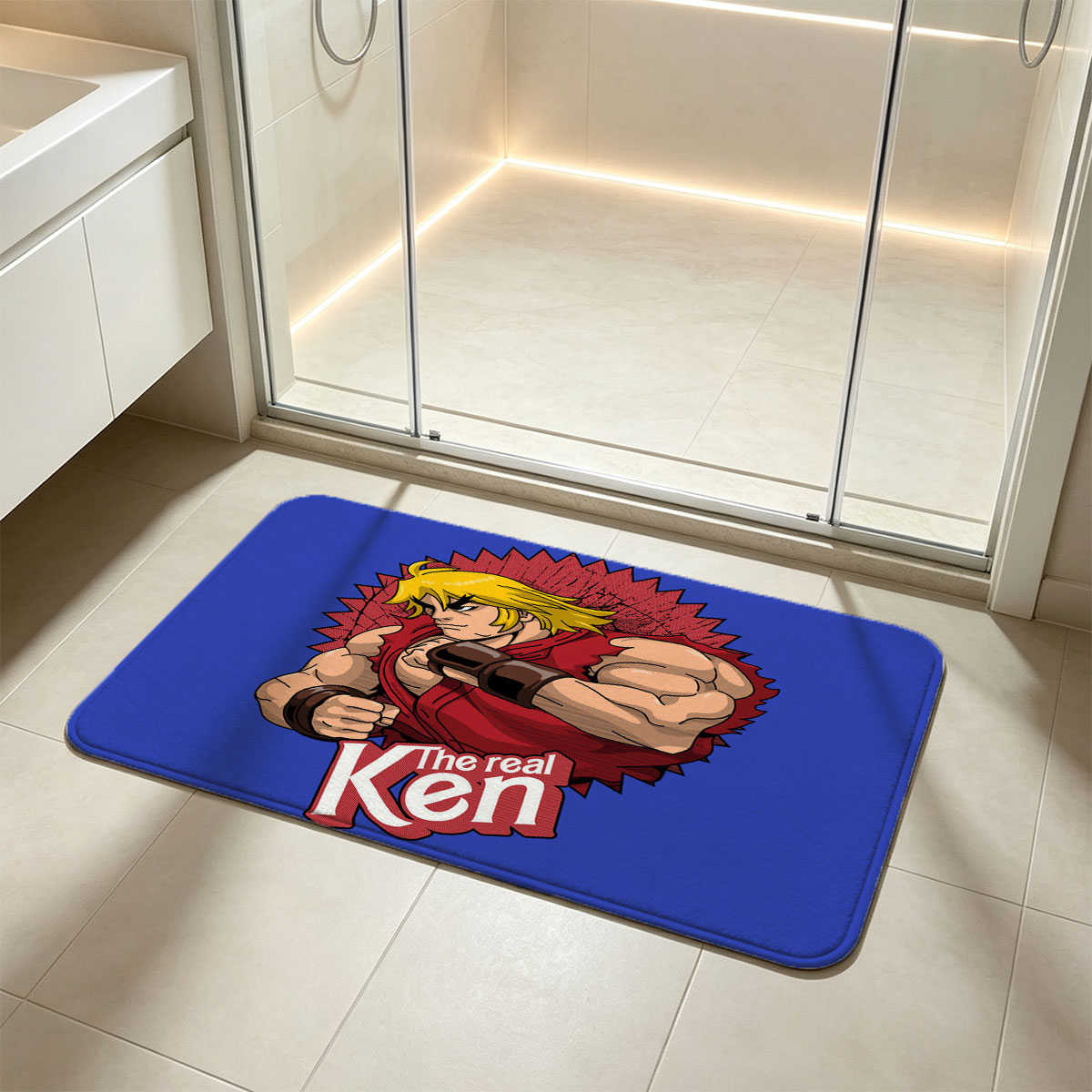 The Real Ken - Street Fighter Character - Flannel floor mat