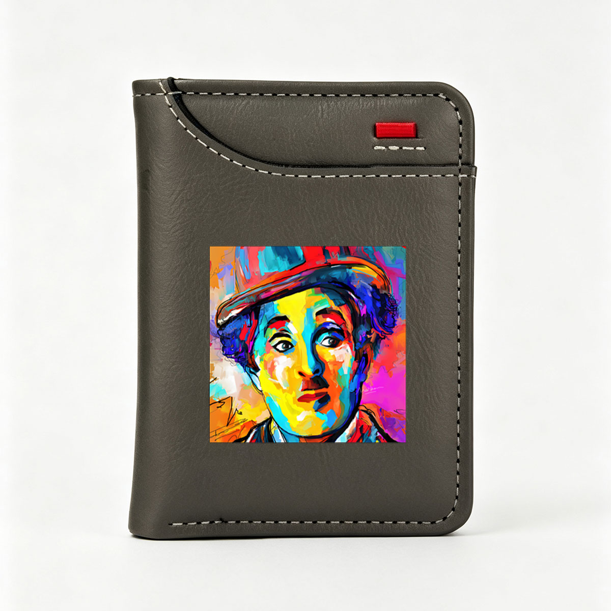 Colorful Portrait of a Man in a Hat - Vertical Style Wallet