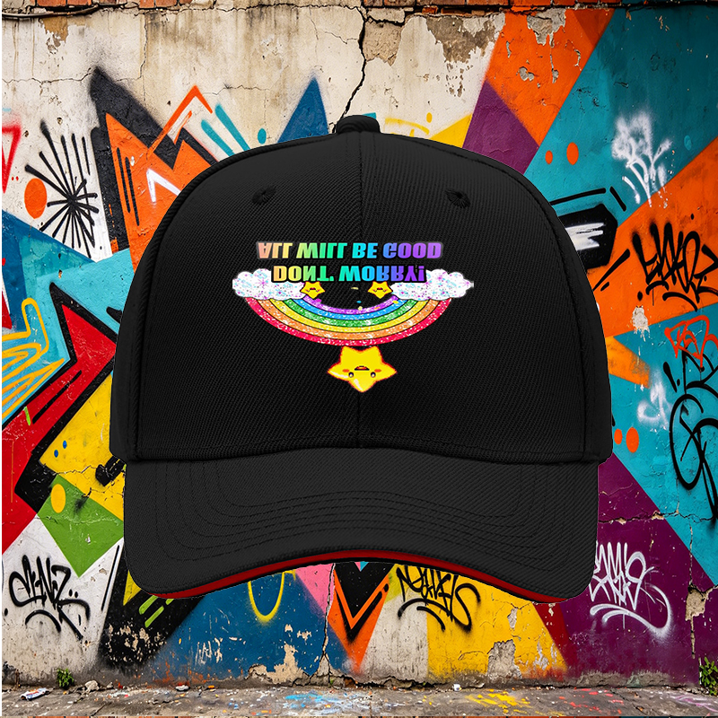 Unisex Classic Sandwich Hat with Rainbow Star Print 