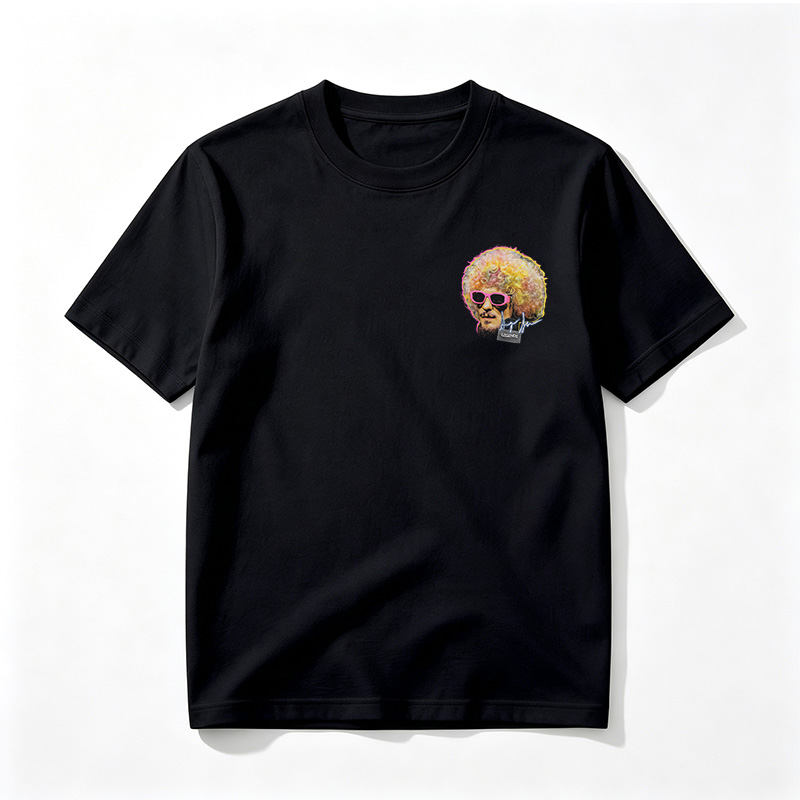 Jeff Lynne Legends: Electric Light Orchestra Icon with Pink Sunglasses and Vibrant Hair - Tee