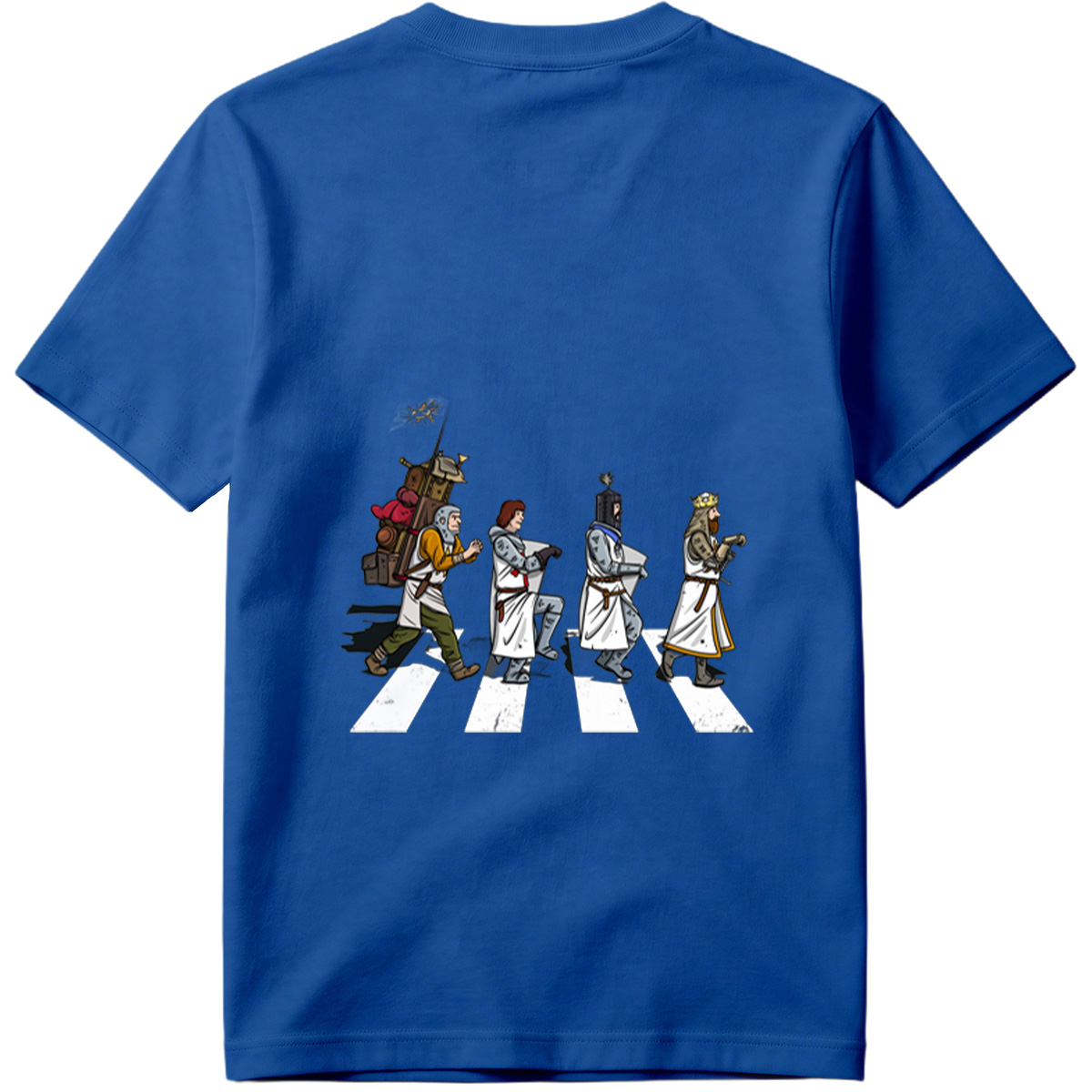 The Knights: Monty Python's Holy Grail Characters Crossing the Road - Tee