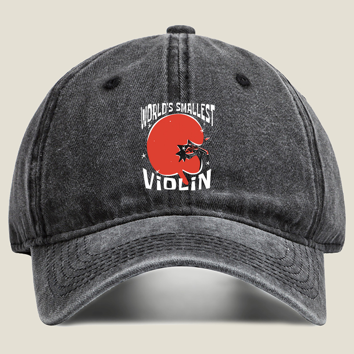 World's Smallest Violin - Washed Denim - Baseball Cap