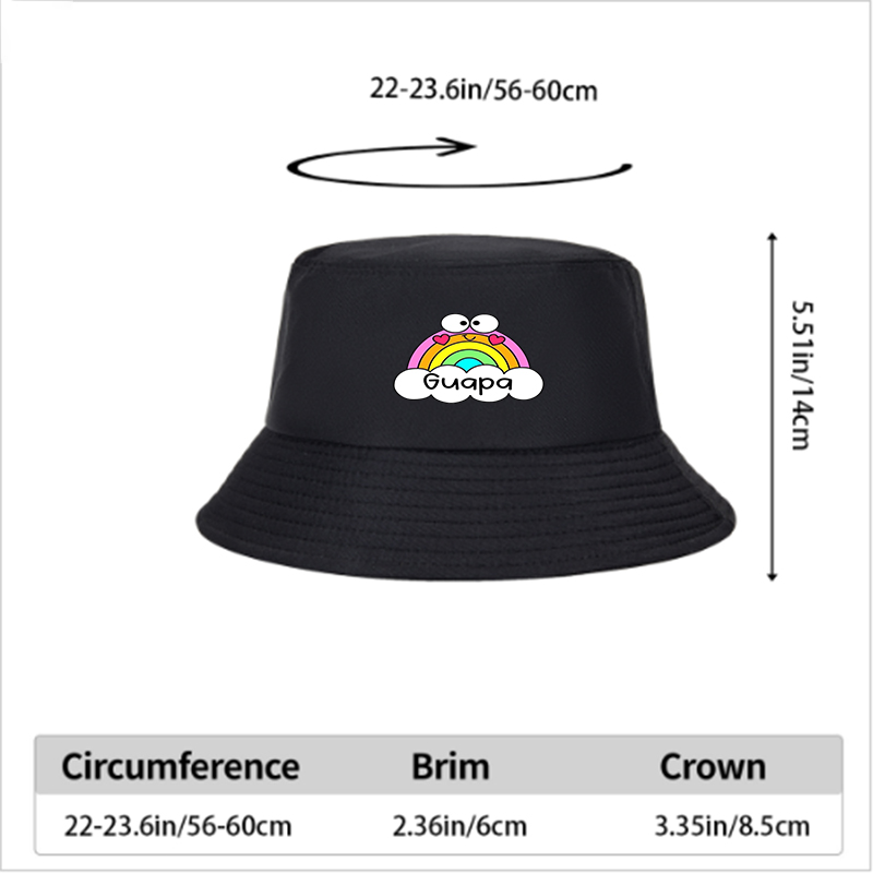 Unisex Classic Bucket Hat with Rainbow Face and 