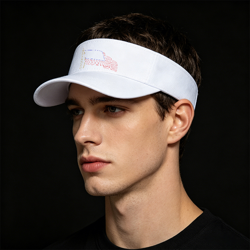 Unisex Classic Mesh Back Cap with American Flag Print and 