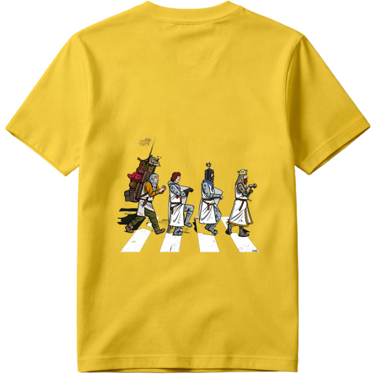 The Knights: Monty Python's Holy Grail Characters Crossing the Road - Tee