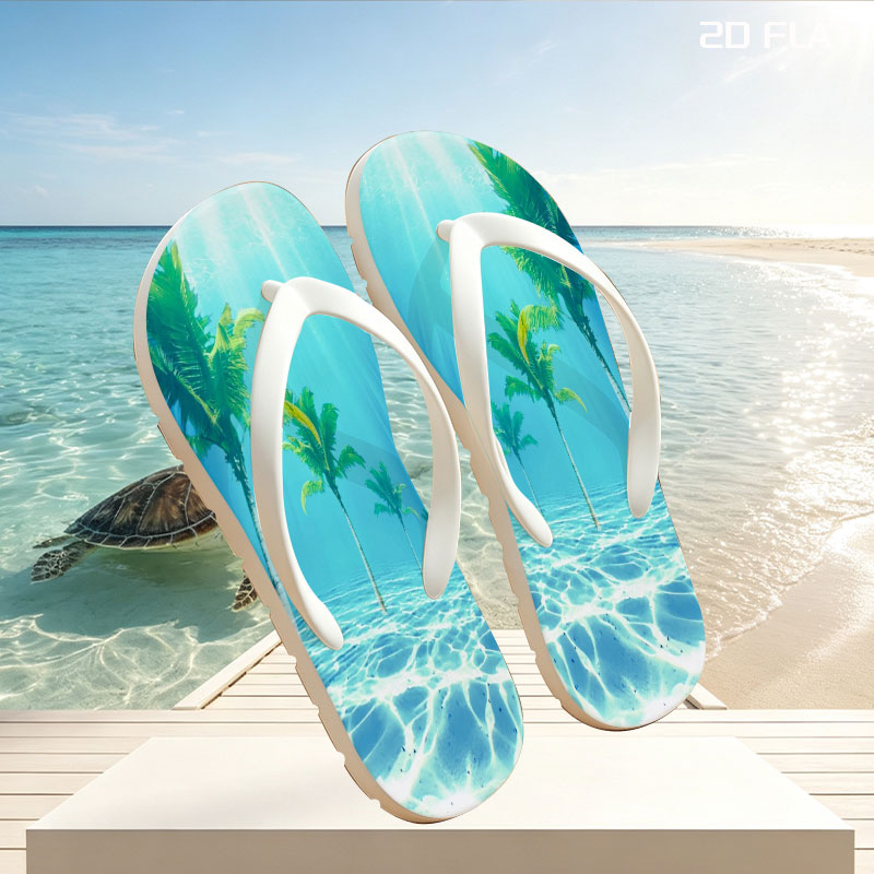 Underwater Palm Trees in Crystal Clear Waters -  flip-flops