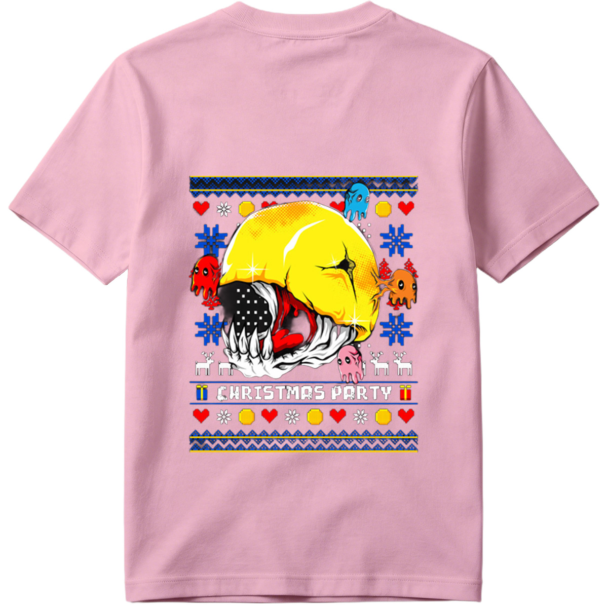 Pac-Man Christmas Party with Ghosts - Tee