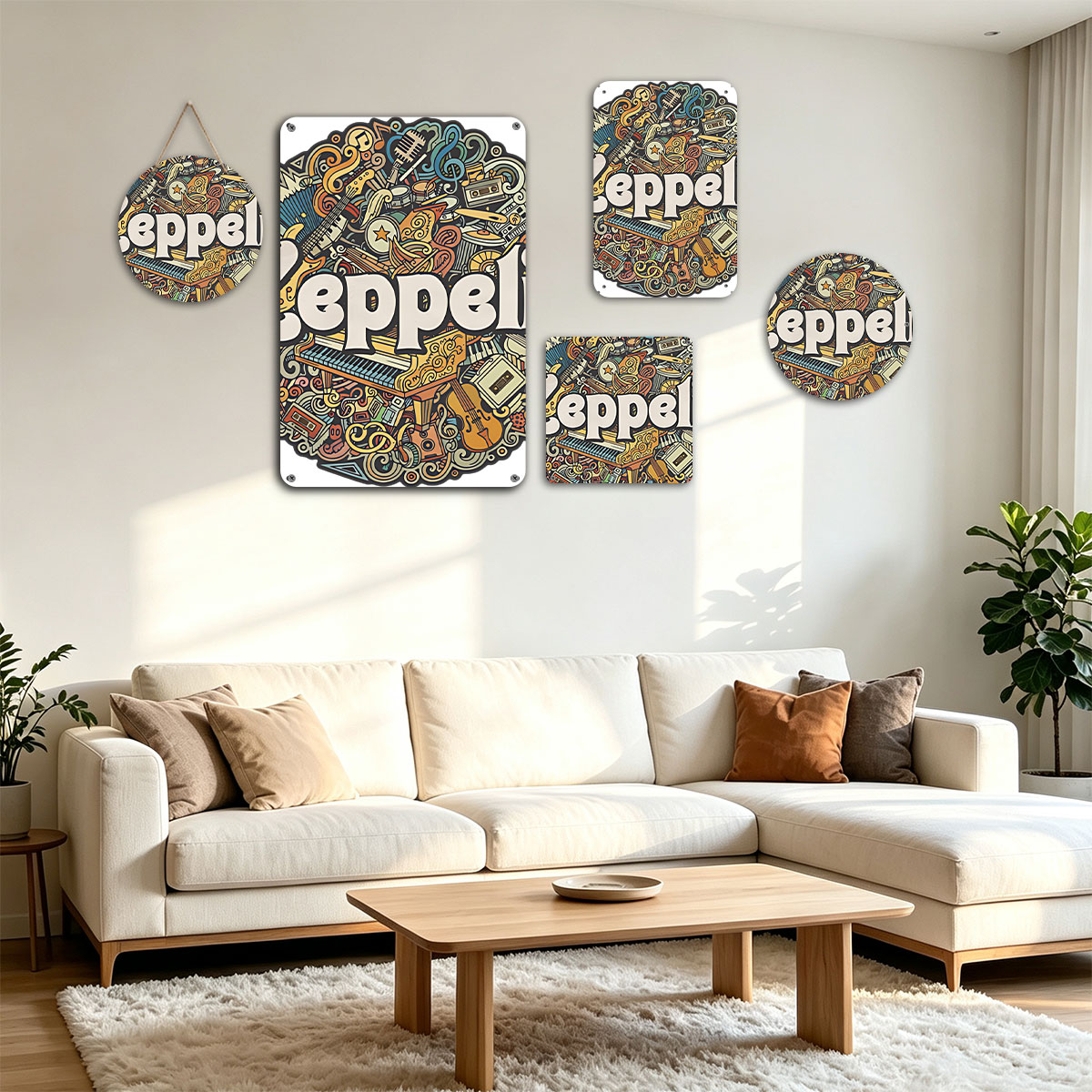 Led Zeppelin Music Instruments Artwork - painting