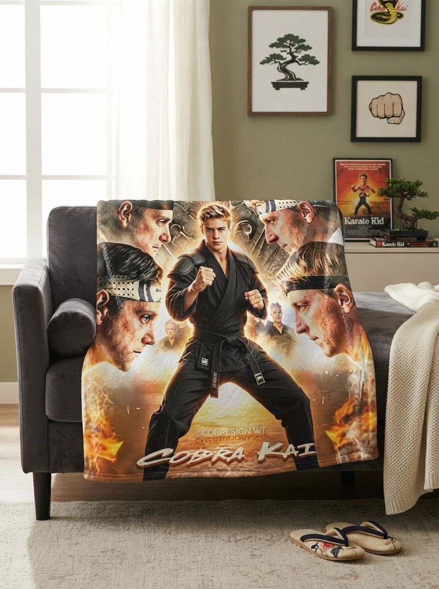Custom Photo Martial Arts Action Flannel Throw Blanket Personalized Ultra Soft Anti Pilling Fleece Cover Cozy Birthday