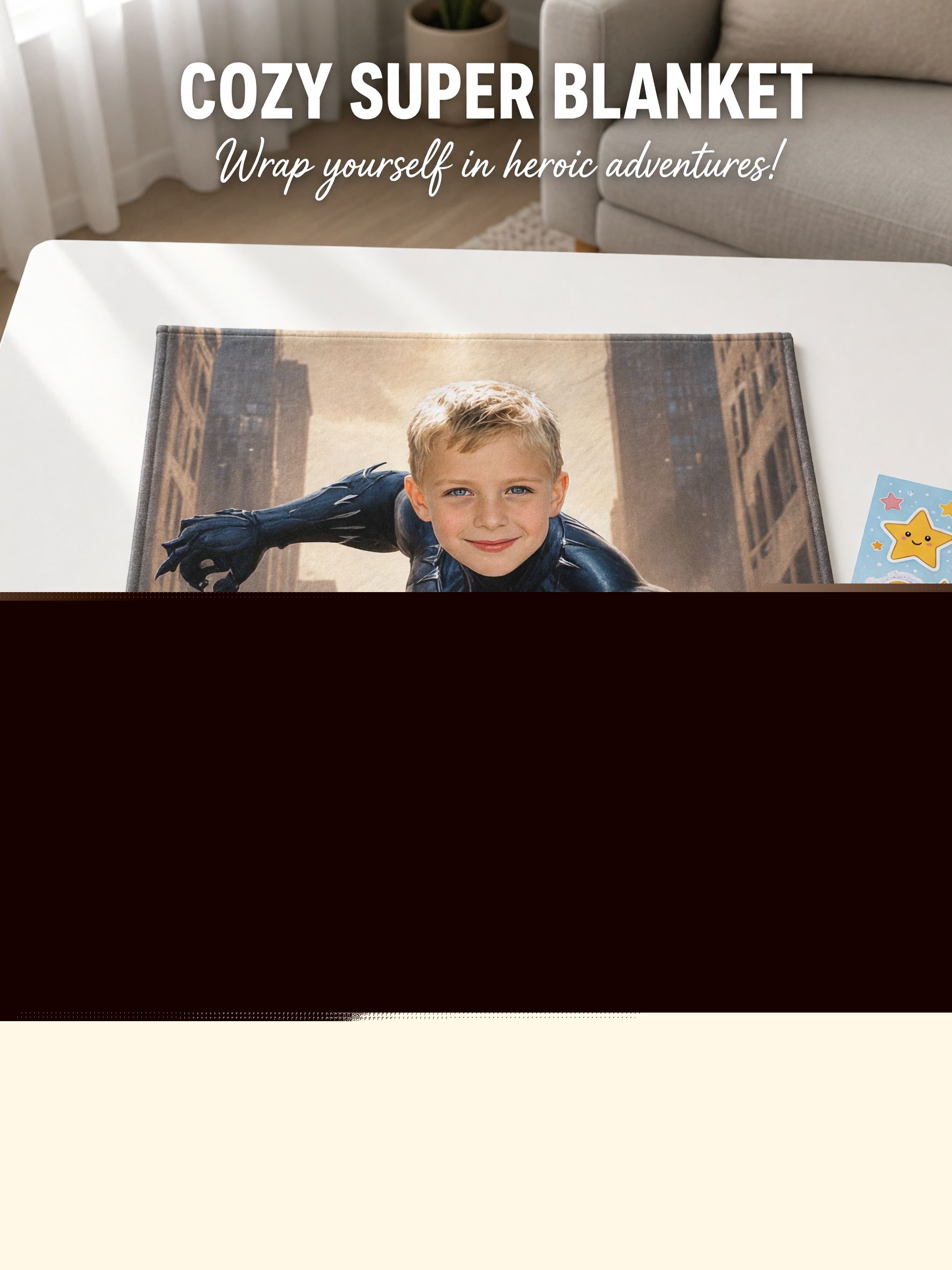 Custom Superhero Photo Blanket Personalized Face Flannel Fleece Throw Skin Friendly Anti Pilling Bed Couch Gift