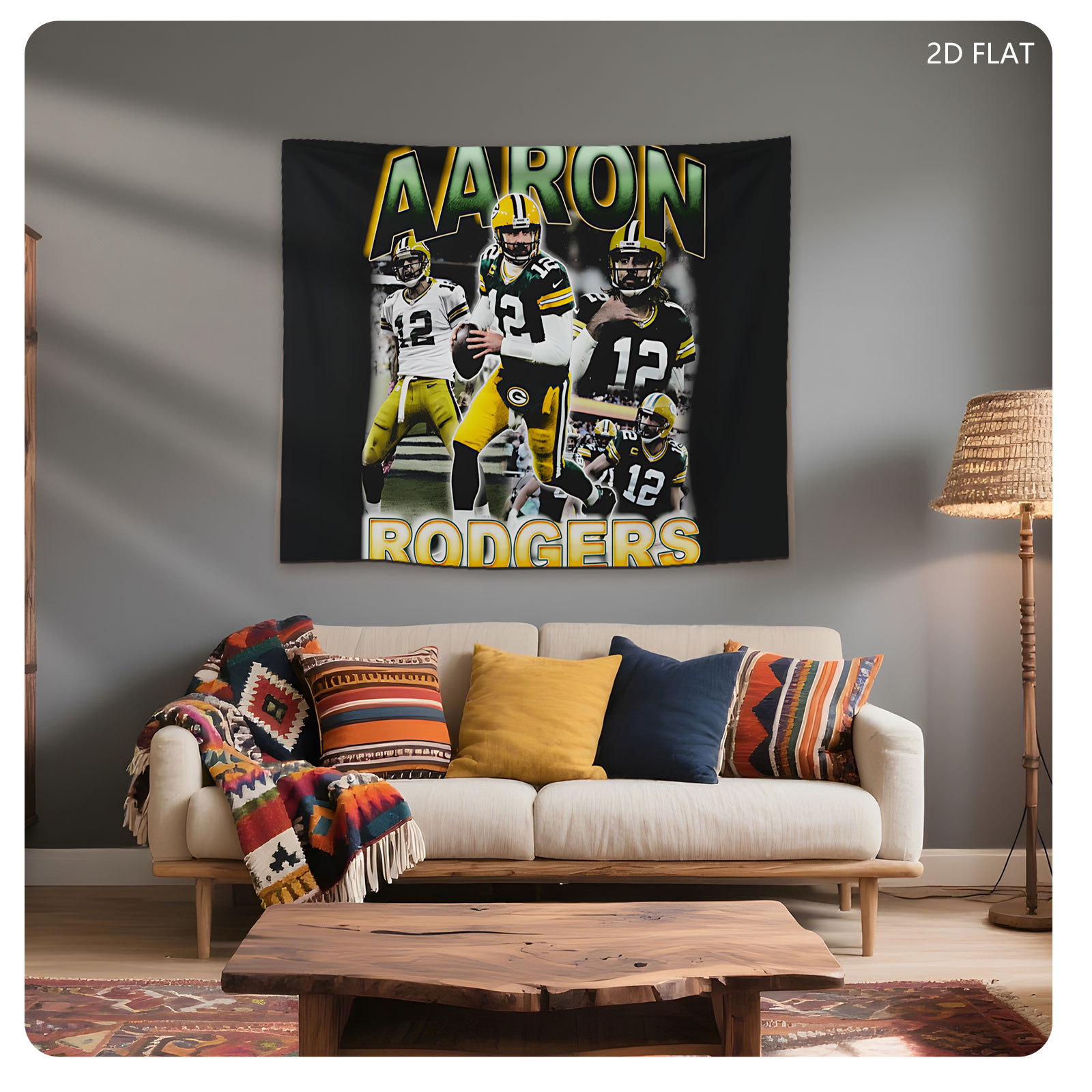 Aaron Rodgers Green Bay Packers NFL Quarterback Action Montage - Tapestry