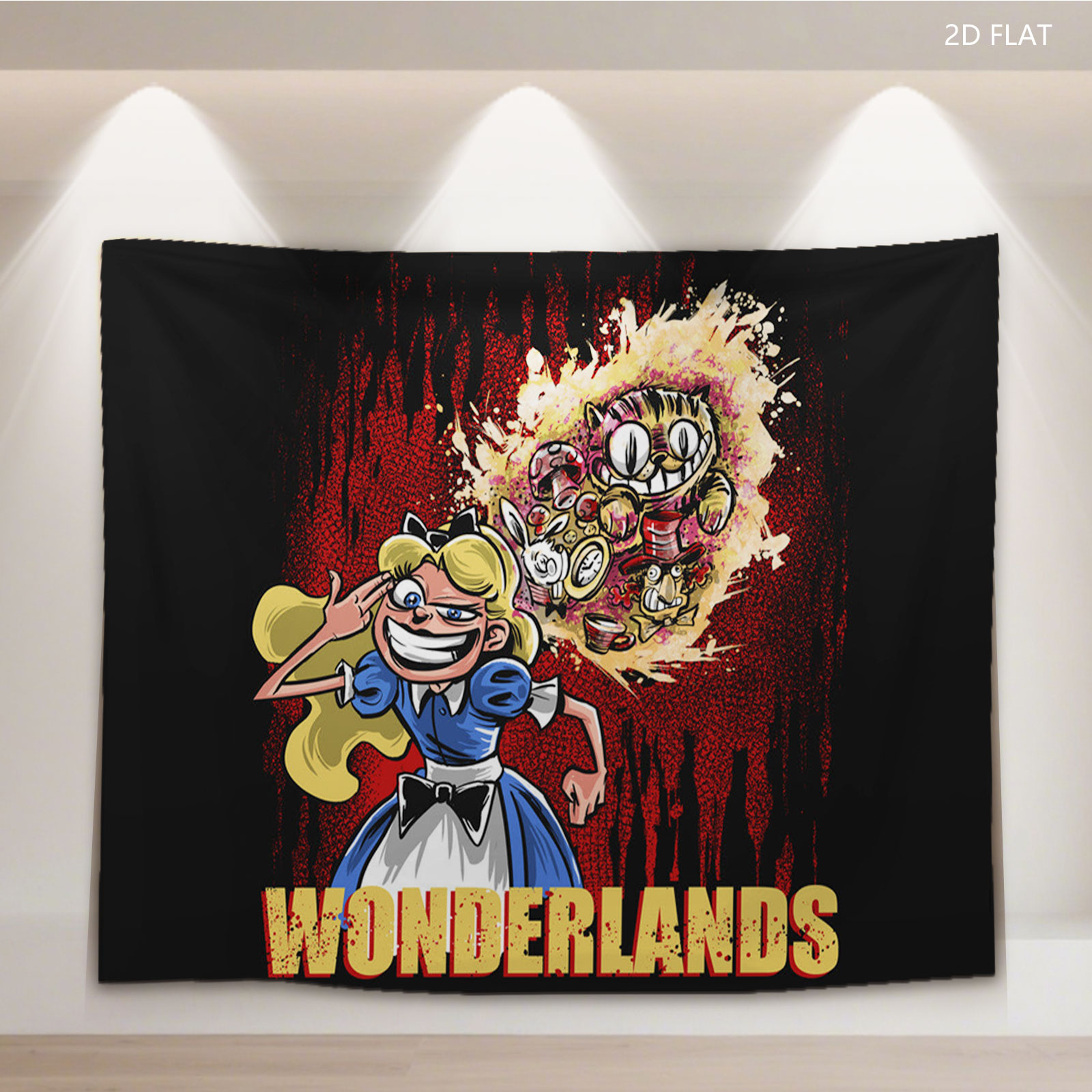 Alice and Cheshire Cat in Wonderlands - Tapestry