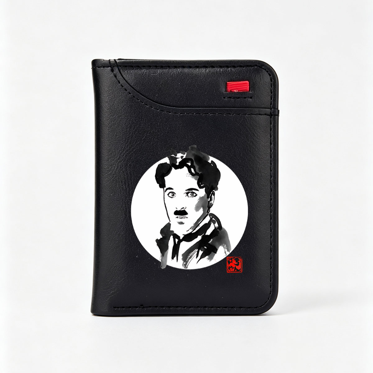 Charlie Chaplin in Classic Silent Film Style - Vertical Style Wallet