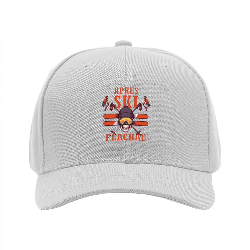 1pc New Baseball Cap with Apres Ski Flachau Skull and Snowboard Print Unisex Adjustable Hat for Outdoor Winter Activities Adults and Teens