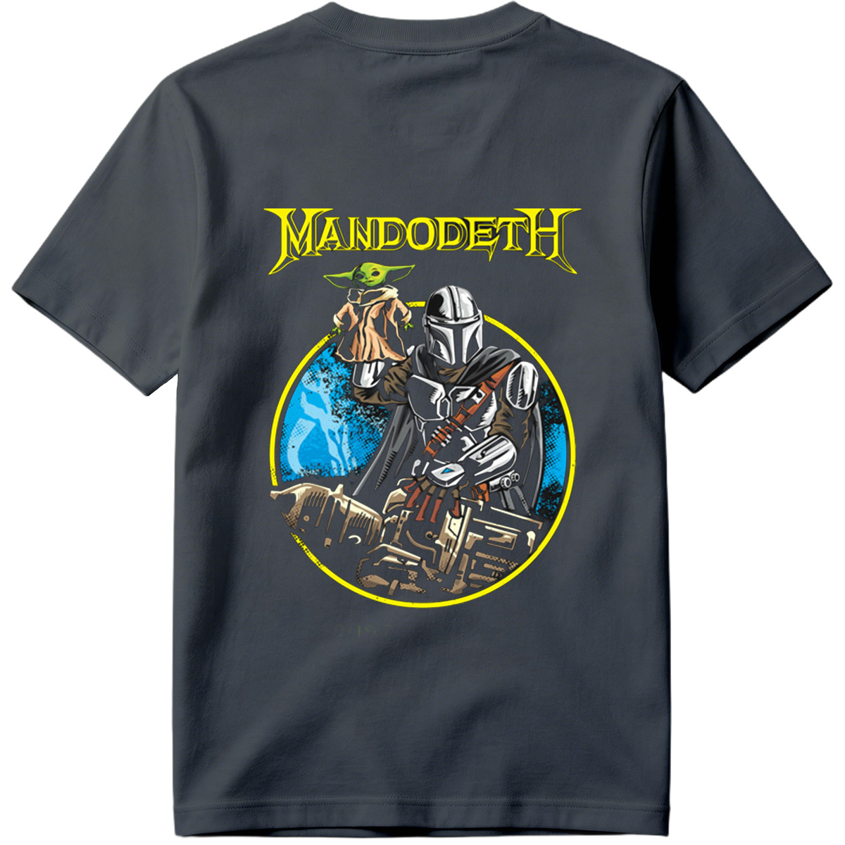 Mandalorian and Yoda in a Heavy Metal Style: Mandodeth - Tee
