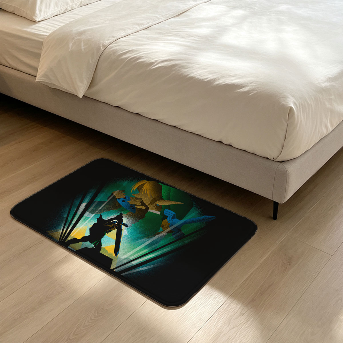 Link vs. Ganondorf: Epic Clash in Hyrule - Flannel floor mat