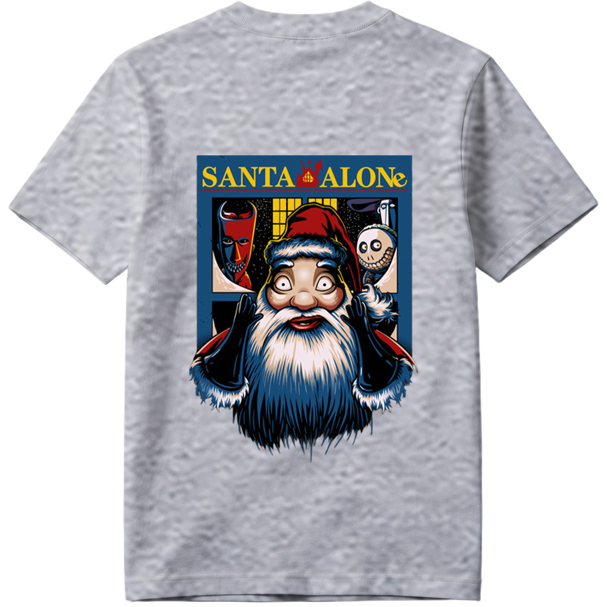 Santa Alone: Santa Claus, Jack Skellington, and Red Mask - Tee