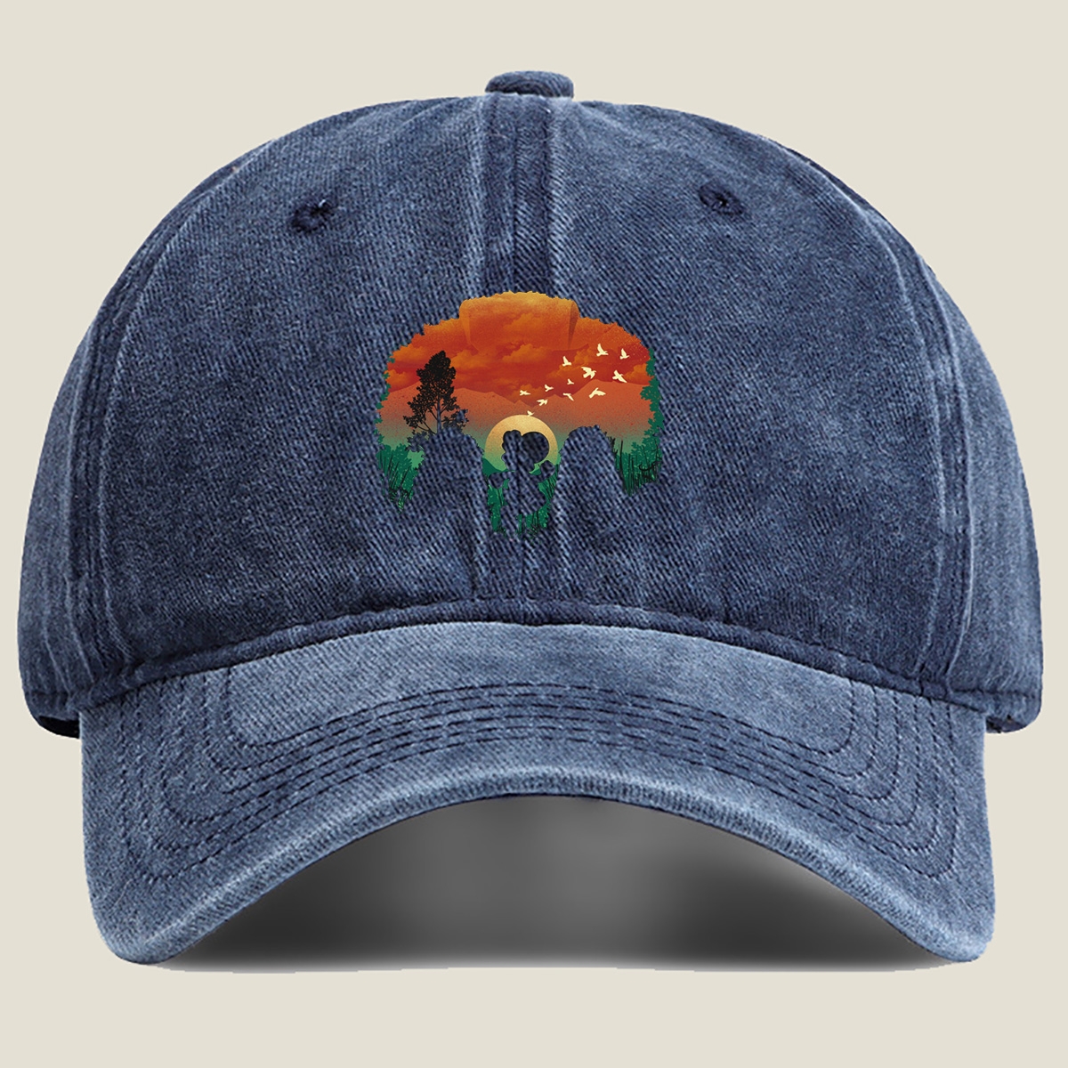Mickey Mouse at Sunset - Washed Denim - Baseball Cap