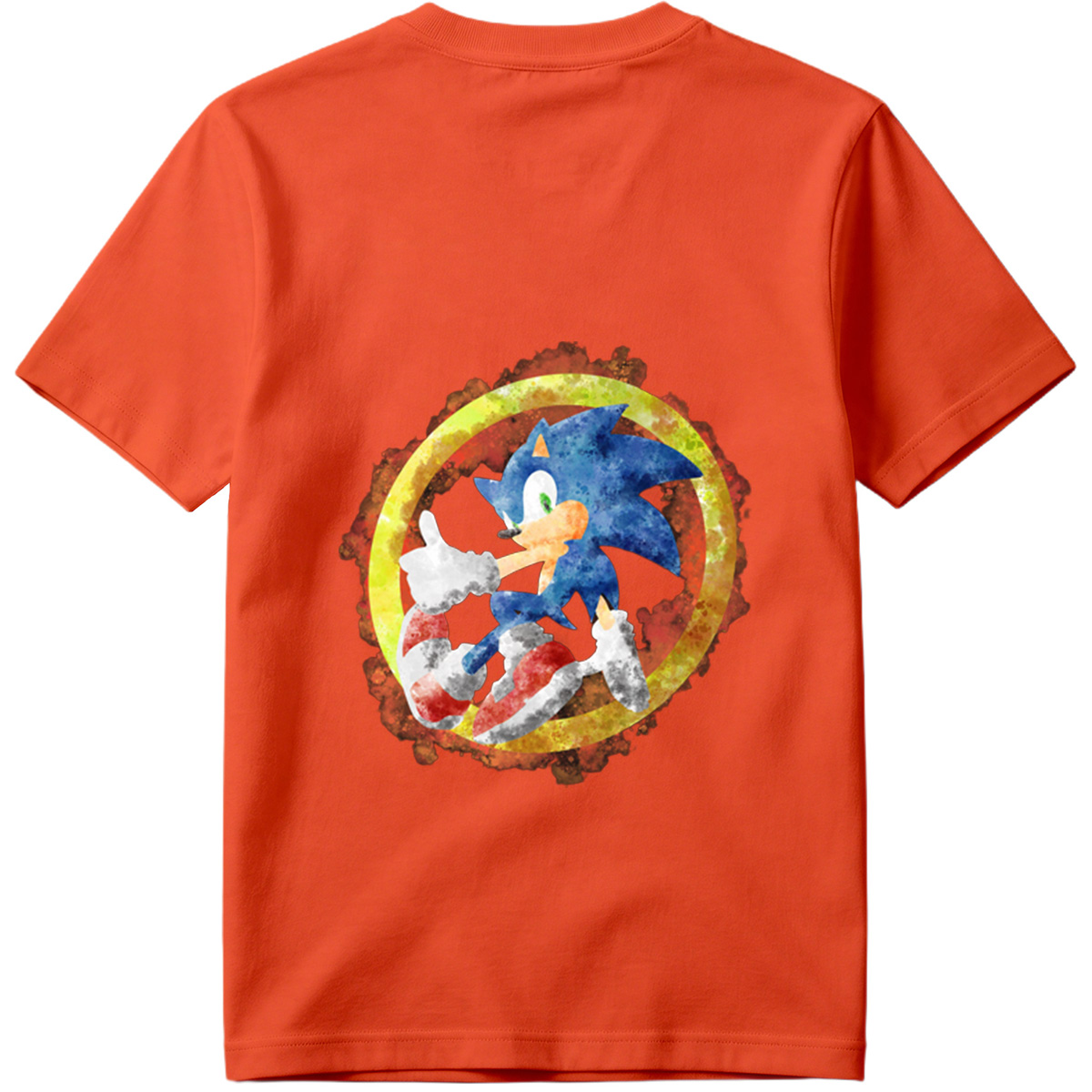 Sonic the Hedgehog in Watercolor Style - Tee