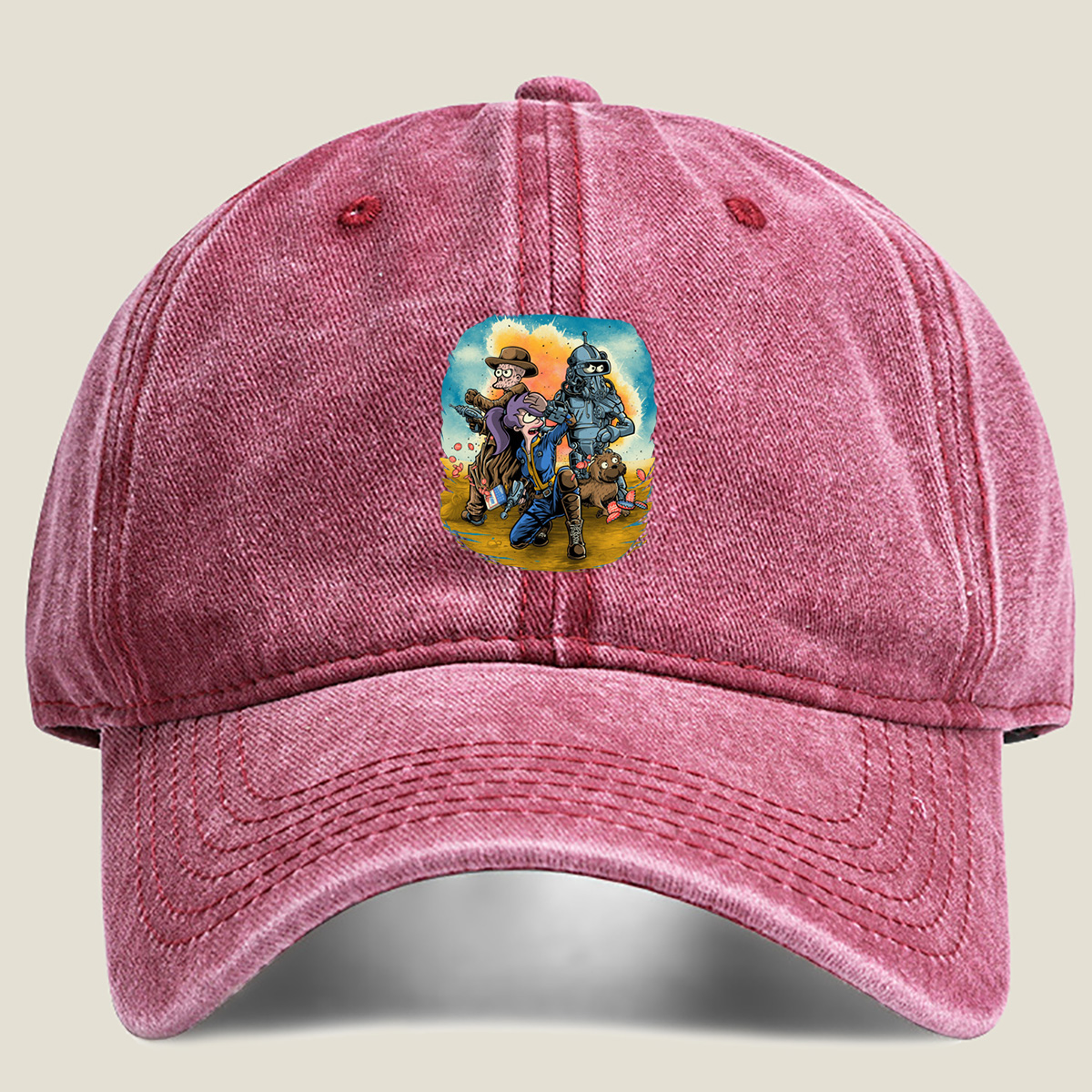 Futurama: Fry, Bender, and Leela Adventure - Washed Denim - Baseball Cap