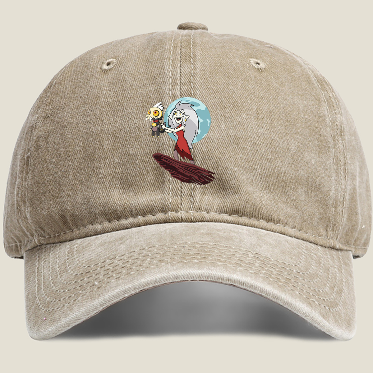 Lilith and King in Moonlight - Washed Denim - Baseball Cap