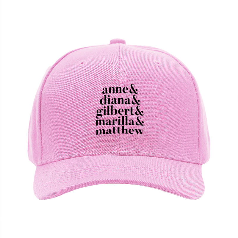 1pc New Baseball Cap with Name & Diana & Gilbert & Marilla & Matthew Print Unisex Adjustable Hat for Outdoor Activities and Casual Wear Adults Fashion Accessory