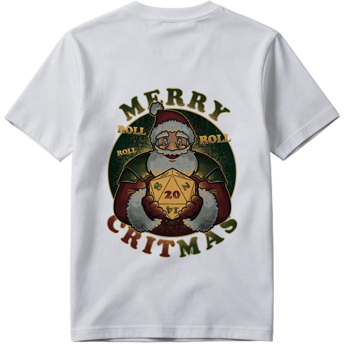 Merry Rollmas: Santa with D20 - Tee