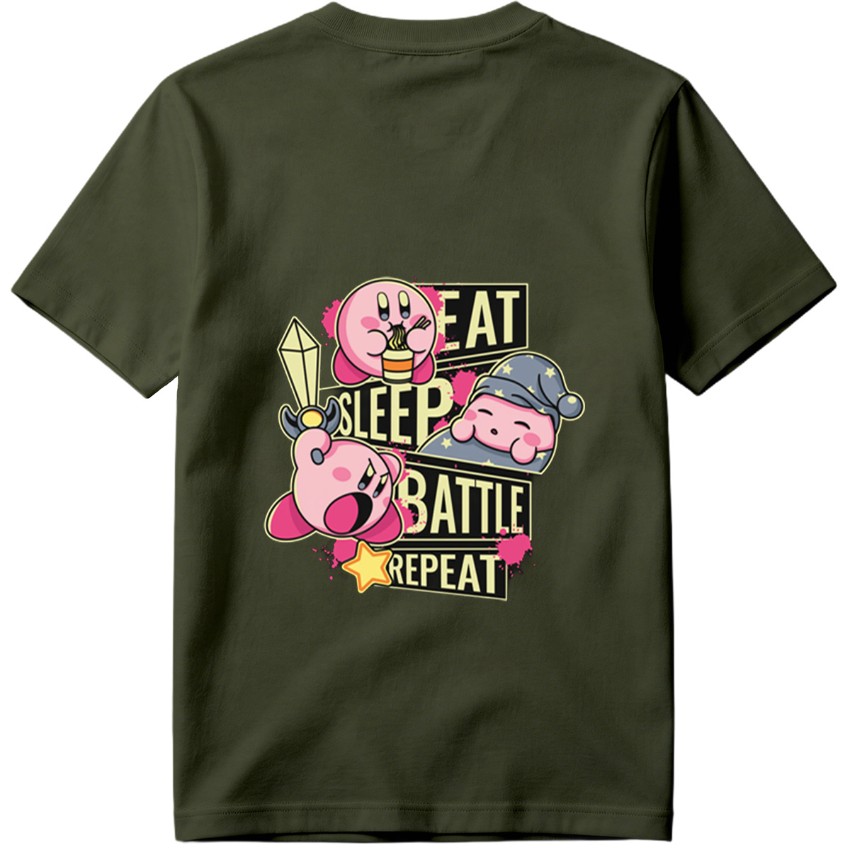 Kirby: Eat, Sleep, Battle, Repeat - Tee