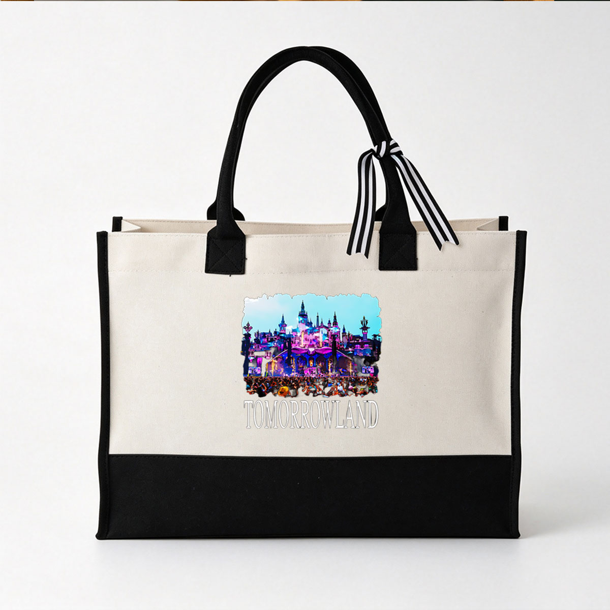 Tomorrowland Festival: Electric Castle & Crowds Celebrate Music Magic - Canvas patchwork gift tote bag