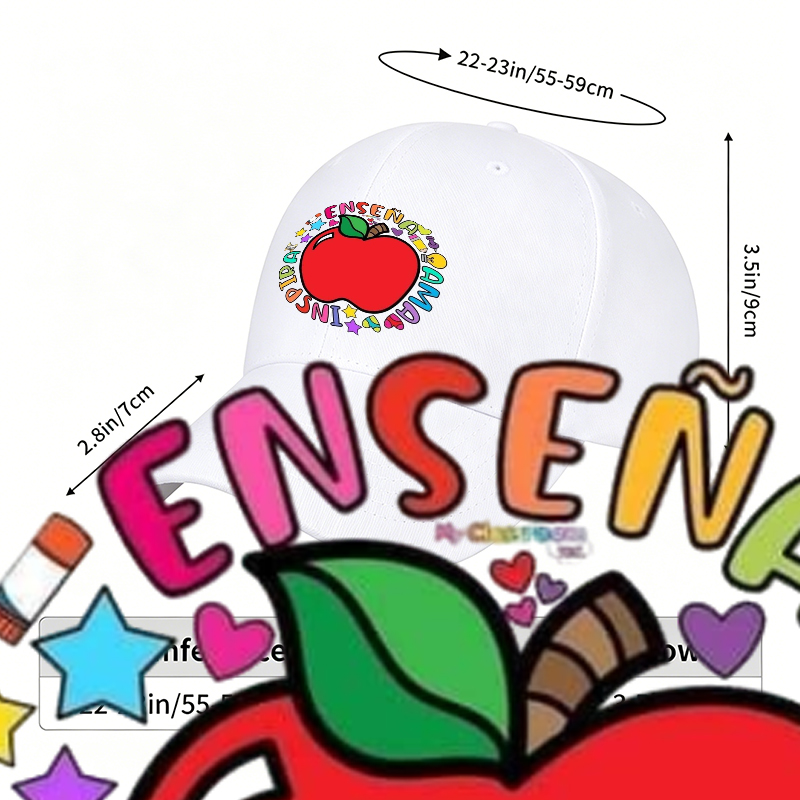 Unisex Classic Baseball Cap with Colorful Apple and 