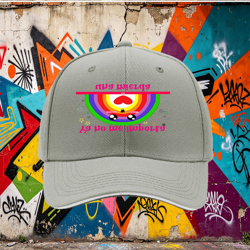 Unisex Classic Sandwich Hat with Rainbow Kawaii Design and 