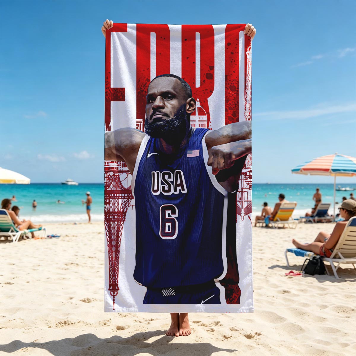 LeBron James USA Basketball 2024 Paris Olympics - Beach towels