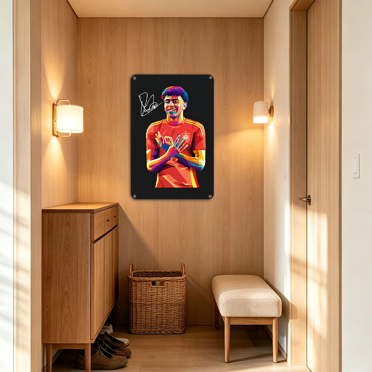 Lamine Yamal in Spain National Team Jersey, Vibrant Art Portrait - painting