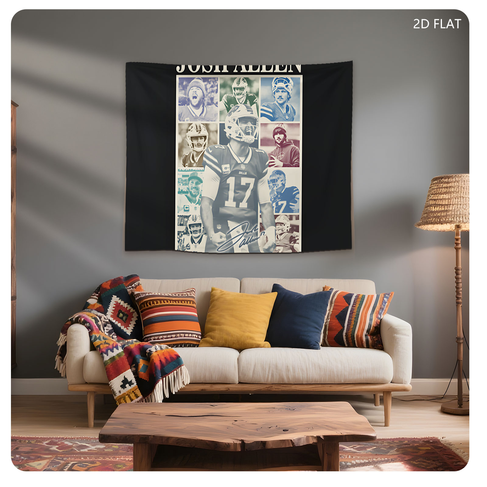 Josh Allen: Buffalo Bills Quarterback Collage - Tapestry