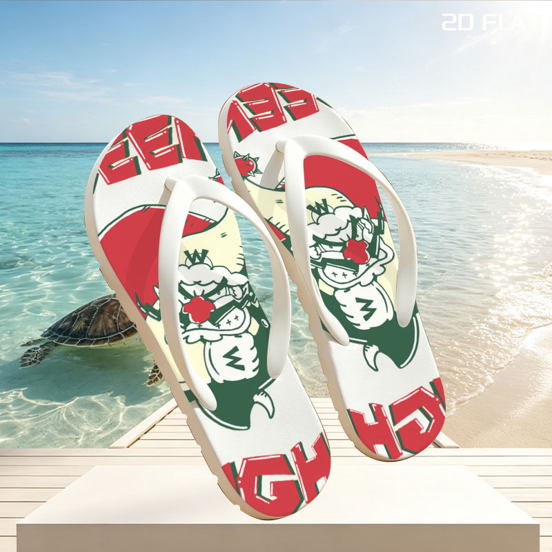 Been Naughty: Santa with a Mischievous Twist -  flip-flops