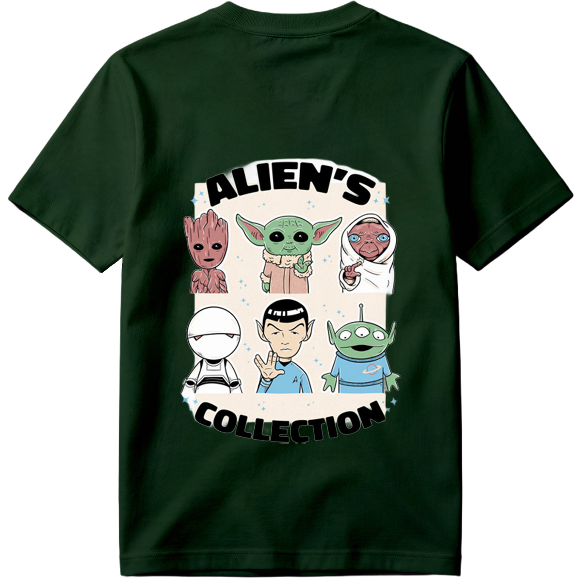 Alien's Collection: Groot, Yoda, Jabba, Baymax, Spock, and Alien - Tee