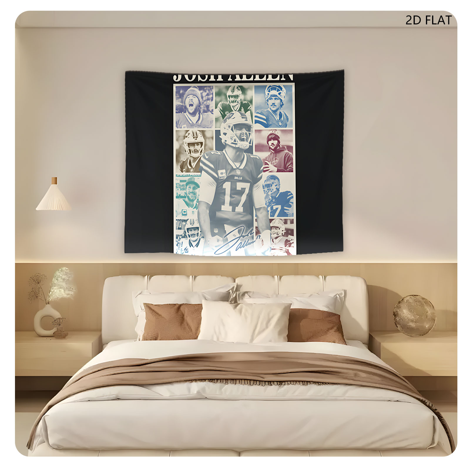 Josh Allen: Buffalo Bills Quarterback Collage - Tapestry