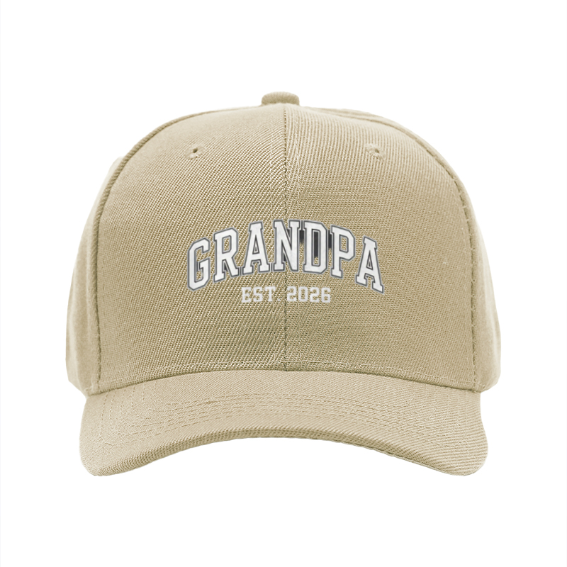 1pc New Baseball Cap Grandpa Est. 2026 Print Unisex Adjustable Hat for Outdoor Activities Adults Casual Wear Fashion Statement Accessory