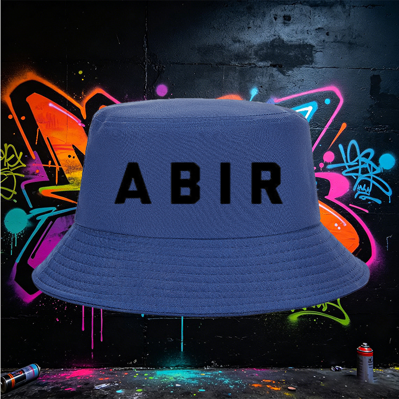 Unisex Fisherman Hat with ABCR Logo Print - Classic Cotton Bucket Hat for Outdoor Activities, Travel, and Casual Wear - Suitable for Men and Women Seeking Stylish Sun Protection