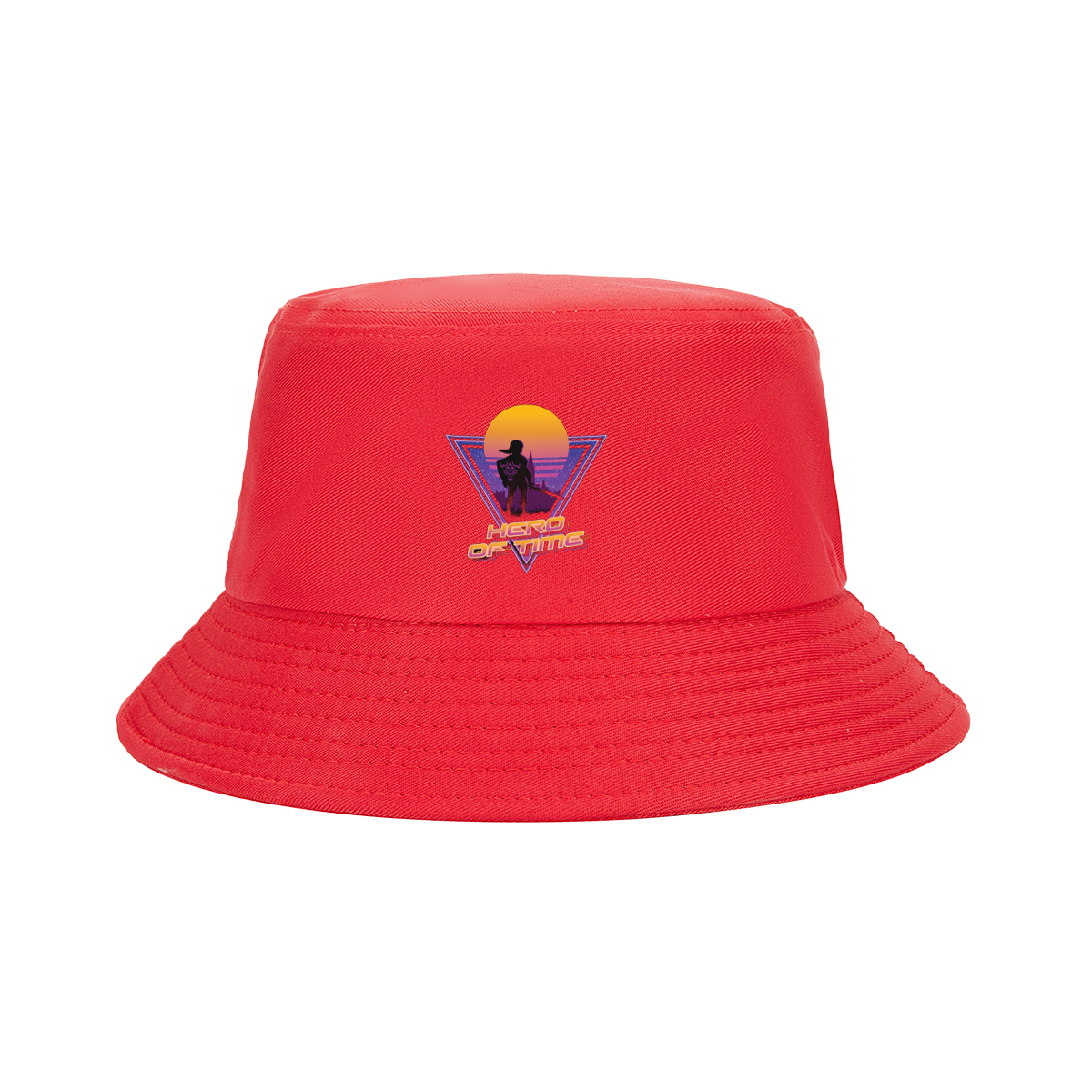 Hero of Time: Link Silhouette in Retro Sunset Scene - Fisherman's Hat