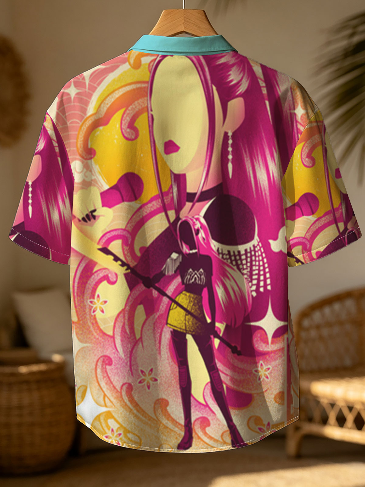 Mira, the Pink-Haired Singer with Microphone and Guitar, in a Vibrant, Stylized Artwork -  Shirt